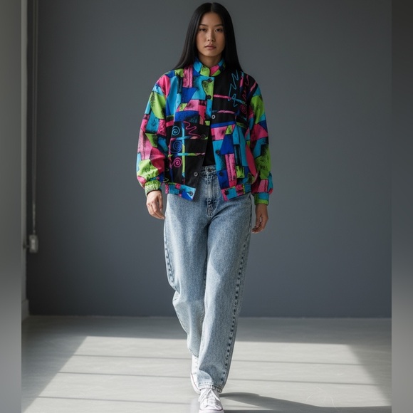 Vintage art to wear retro 80’s bomber Jacket 12 - Picture 6 of 16